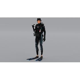 3D model Scuba Diver Animated HQ